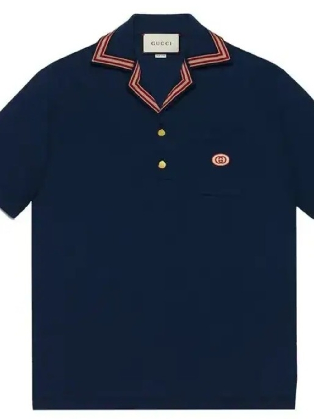 Gucci Interlocking G Polo Shirt with Red Collar Trim